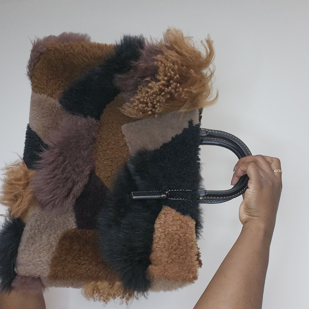 Coach Rogue 39 Shearling Patchwork